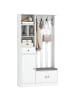 HOMCOM Garderobenständer-100L x 30B x 180H cm-Weiß