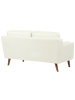 Beliani 2-Sitzer Sofa LOKKA in Weiß/Braun - (W) 150 x (H) 85 x (L) 83 cm