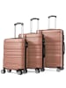 ABRIHOME 3er Hartschalen Koffer Set mit TSA Schloss und Universalrad in Roségold