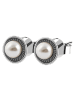 Adeliás Damen Ohrringe – Ohrstecker aus 925 Silber mit Perle in silber