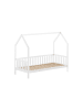 58 aufm Kessel HAUSBETT Kandace 90x200 Kiefer massiv weiß mit Dachaufbau