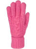 styleBREAKER Strickhandschuhe mit Zopfmuster in Magenta