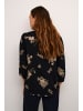Kaffe Kurzarm-Bluse KAclaire Regular fit in Black/Brown Flower Print