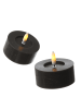 Adilina 2x LED Maxi Teelichter Lina Rustik Optik Echtwachs D: 7cm in schwarz