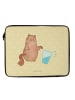 Mr. & Mrs. Panda Laptoptasche Katze Wasserglas ohne Spruch in Gelb Pastell