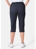 GOLDNER Kurze Caprihose aus Satin mit Stretch in dunkelmarine
