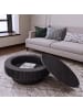 ABRIHOME Couchtisch in Schwarz 75 cm mit Stauraum Holzfurnier für Wohnzimmer