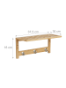 relaxdays Wandregal mit Hakenleiste in Natur - (B)37,5 x (H)18 x (T)16 cm