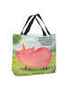 Mr. & Mrs. Panda Strandtasche Einhorn Schwein Design mit Spruch in Weiß
