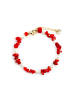 Luxenter Armband mit 18-karätigem Gelbgold-Finish und Koralle – Wenfa