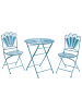 Beliani 3-tlg Bistro Set PAVIA in Blau