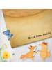 Mr. & Mrs. Panda Badehandtuch Wüstenfuchs Blumen Design mit Spruch in Weiß