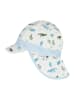 Sterntaler Schirmmütze mit Nackenschutz Saurier in weiß