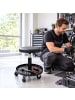 relaxdays Werkstatthocker in Schwarz - (H)42-56 x ø38 cm