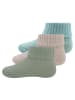 ewers 3er-Set Socken Rippe/Umschlag in beige-staubblau-schilf