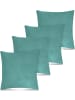 Aspero Aspero 4 Flanell Kissenbezüge + Füllungen 60x60 cm in Blau