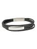 Adeliás Herren Armband – Lederarmband aus Leder 21 cm in schwarz