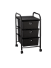 relaxdays Badrollwagen "3 Schubladen" in Schwarz - (B)33 x (H)60 x (T)39 cm