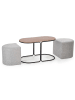 Feldmann-Wohnen Couchtisch Pampa Nussbaum / schwarz / aschgrau 88 / 43 / 49cm