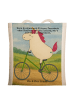 Mr. & Mrs. Panda Tragetasche Einhorn Radfahrer Design mit Spruch in Weiß
