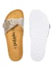 Palado Pantoletten Malta Metallic in Beige/Weiß