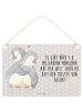 Mr. & Mrs. Panda Schild Pinguine Kuscheln mit Spruch in Grau Pastell