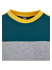 Urban Classics Urban Classics Damen Ladies Cropped 3-Tone Stripe Crew in grey/jasper/chromeyellow