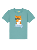 wat? Apparel T-Shirt Fuchs in Teal Monstera