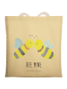 Mr. & Mrs. Panda Tasche Biene Liebe mit Spruch in Gelb Pastell