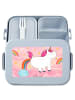 Mr. & Mrs. Panda Lunchbox Einhorn Pupsen Design ohne Spruch in Blau Pastell