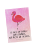 Mr. & Mrs. Panda Postkarte Flamingo Classic mit Spruch in Aquarell Pink