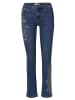 KOROSHI Schmale bestickte Damenjeans in blau