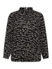 KAFFE curve Langarm-Bluse KClune in Black/Beige Abstract Print