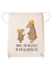 Mr. & Mrs. Panda gym rucksack Bären mit Hut mit Spruch in Creme