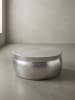 KADIMA DESIGN Orient Couchtisch handgefertigt, Hammerschlag-Aluminium, großzügig in Silber
