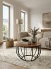 KADIMA DESIGN Couchtisch | Sheesham/Metall, 60x60x39cm, Industrial