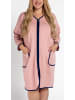 Aquarti Aquarti Damen Bademantel mit Reißverschluss 3/4 Ärmel in hellrosa