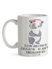 Mr. & Mrs. Panda Kaffeetasse Meisterin Kundensupport mit Spruch in Weiß