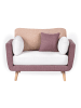Beliani Sessel BOLGA in Rosa/Weiß - (W) 119 x (H) 89 x (L) 83 cm