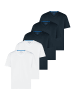 Redmond T-Shirt Basic in Dunkelblau / weiß