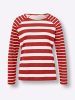 Sieh an! Streifenshirt in rot-ecru-geringelt
