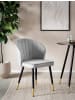 FineBuy Esszimmerstuhl in Grau / Samt / 53x55x83