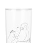 Mr. & Mrs. Panda Wasserglas Pinguin mit Kind ohne Spruch in Transparent
