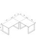 VCM  U Schreibtisch Eckschreibtisch L Form 220x190x80 in Schwarz / Honig-Eiche