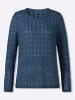 Sieh an! Ajourpullover in jeansblau