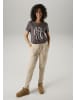 Aniston CASUAL T-Shirt in anthrazit-weiß