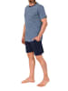 NORMANN Kurzarm Schlafanzug Pyjama Shorty Streifen in marine