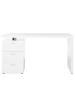 home24 Schreibtisch Teshie in Hochglanz Weiß