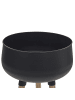 Beliani Outdoor Blumentopf AGROS in Schwarz/Braun - (W) 30 x (H) 47 x (L) 30 cm