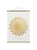 WALLART Stoffbild - Mandala Sonne Illustration weiß gold in Gold